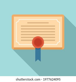 Manager diploma icon. Flat illustration of manager diploma vector icon for web design
