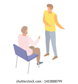Manager discussion icon. Isometric of manager discussion vector icon for web design isolated on white background