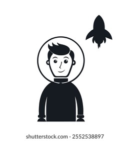 Manager with Dreams of Becoming an Astronaut: Inspirational Vector
