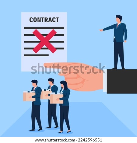 Manager drive out the employees out of office metaphor of termination of employee