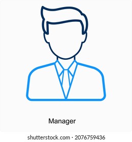 Manager or Employee Icon Concept