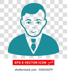 Manager EPS vector pictogram. Illustration style is flat iconic soft blue symbol on chess transparent background.