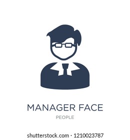 Manager face icon. Trendy flat vector Manager face icon on white background from People collection, vector illustration can be use for web and mobile, eps10