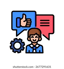 Ícone de Comentários do Gerenciador - Ilustração do Vetor de Cores Lineares