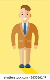 Manager figure illustration. Office worker character smiling