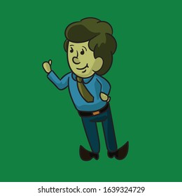 manager funny cartoon illustration vector