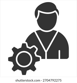 Ilustración vectorial de icono de glifo de administrador
