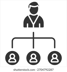 Ilustración vectorial de icono de glifo de administrador