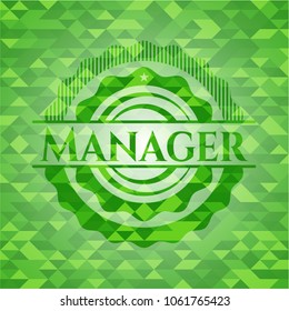 Manager green mosaic emblem