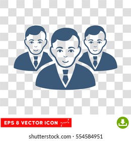 Manager Group EPS vector pictograph. Illustration style is flat iconic blue symbol on chess transparent background.