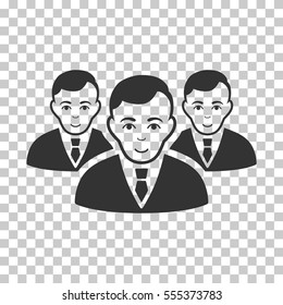 Manager Group vector pictogram. Illustration style is flat iconic gray symbol on a chess transparent background.