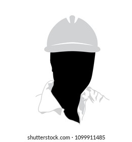 manager with hard hat silhouette 