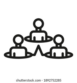 Manager hierarchy icon. Outline manager hierarchy vector icon for web design isolated on white background