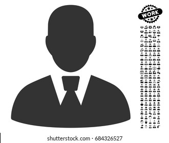 Manager icon with black bonus professional images. Manager vector illustration style is a flat gray iconic element for web design, app user interfaces.