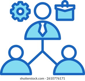 Manager Icon Blue Vector Illustration