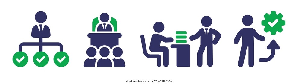 Manager icon. Boss symbol vector. Management icon set isolated on white background.