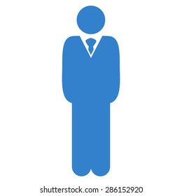 Manager icon from Business Bicolor Set. This flat vector symbol uses cobalt color, rounded angles, and isolated on a white background.