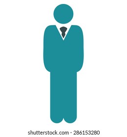 Manager icon from Business Bicolor Set. This flat vector symbol uses soft blue colors, rounded angles, and isolated on a white background.