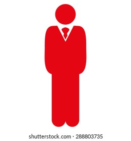 Manager icon from Business Bicolor Set. This flat vector symbol uses red color, rounded angles, and isolated on a white background.