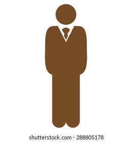 Manager icon from Business Bicolor Set. This flat vector symbol uses brown color, rounded angles, and isolated on a white background.