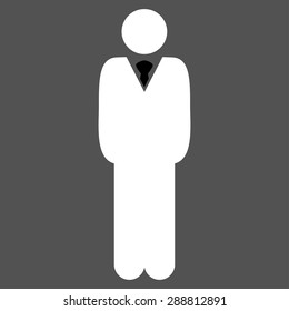 Manager icon from Business Bicolor Set. This flat vector symbol uses black and white colors, rounded angles, and isolated on a gray background.