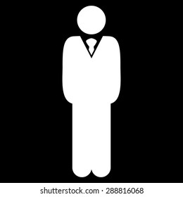 Manager icon from Business Bicolor Set. This flat vector symbol uses white color, rounded angles, and isolated on a black background.