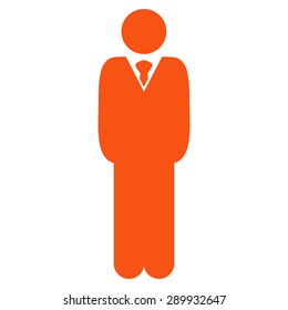 Manager icon from Business Bi-color Set. This flat vector symbol uses orange color, rounded angles, and isolated on a white background.