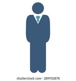 Manager icon from Business Bicolor Set. This flat vector symbol uses cyan and blue colors, rounded angles, and isolated on a white background.