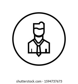 Manager icon chef thin line in black