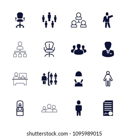 Manager icon. collection of 16 manager filled and outline icons such as businessman, user group, office chair, group, man. editable manager icons for web and mobile.
