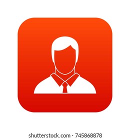 Manager icon digital red for any design isolated on white vector illustration