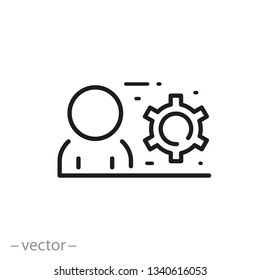 manager icon, facility linear sign on white background - editable stroke vector illustration eps10