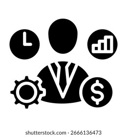 Manager Icon Glyph Ilustración vectorial de diseño