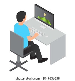 Manager icon. Isometric illustration of manager vector icon for web