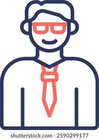 Manager Icon Line Color Vector Illustration