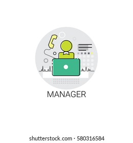Manager Icon Management Business Team Leadership Vector Illustration
