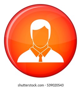 Manager icon in red circle isolated on white background vector illustration