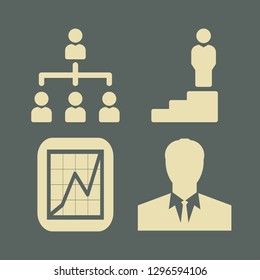 manager icon set with schedule, businessman and organization vector illustration