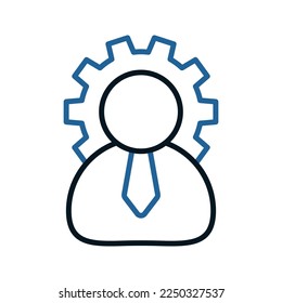 Manager-Symbol. Unterschrift für mobiles Konzept und Webdesign. Vektorgrafik
