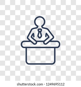 Manager icon. Trendy linear Manager logo concept on transparent background from Professions collection