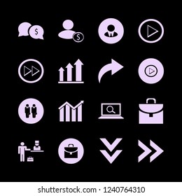 manager icon. manager vector icons set businessman, growing graph, check in hotel and down arrow