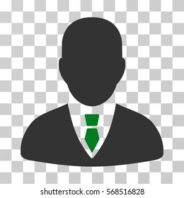 Manager icon. Vector illustration style is flat iconic bicolor symbol, green and gray colors, transparent background. Designed for web and software interfaces.