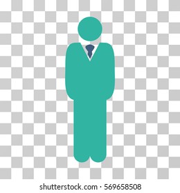 Manager icon. Vector illustration style is flat iconic bicolor symbol, cobalt and cyan colors, transparent background. Designed for web and software interfaces.