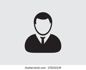 Manager icon vector male user person profile avatar symbol for business in a flat color glyph pictogram sign illustration