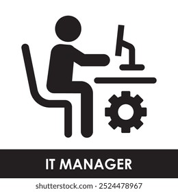 IT MANAGER ICON.
IT MANAGER VECTOR AND SILHOUETTE