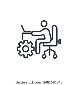 it manager icon. vector.Editable stroke.linear style sign for use web design,logo.Symbol illustration.
