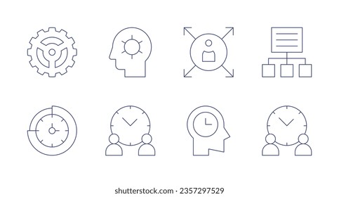 Manager icons. Editable stroke. Containing management, manager, time management.