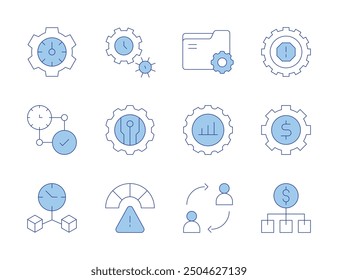 Manager icons. Line Duotone style, editable stroke. acceptable risk, change, money management, program, folder, time management, risk management, cost, new technologies.