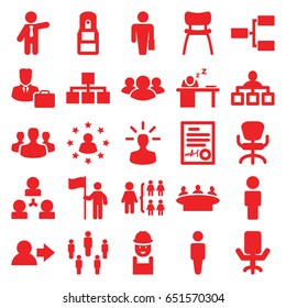 Manager icons set. set of 25 manager filled icons such as man, businessman, structure, group, office chair, worker, office supply, chair, man sleeping on table