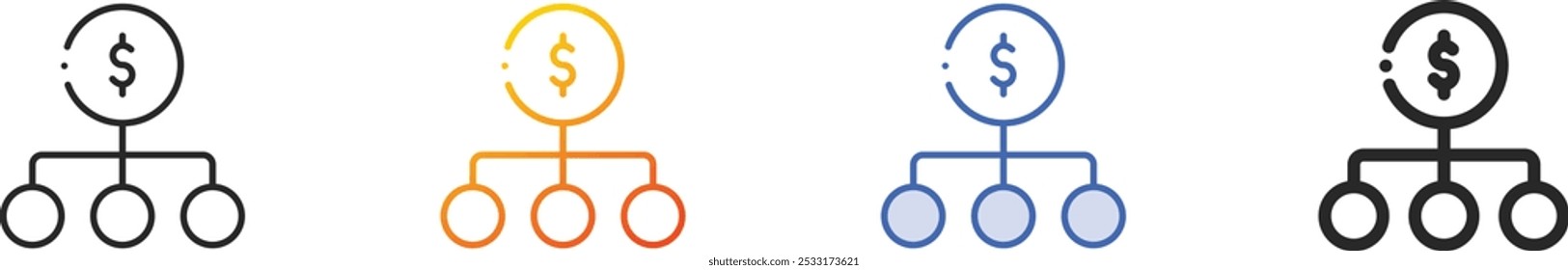 manager icon.Thin Linear, Gradient, Blue Stroke and bold Style Design Isolated On White Background